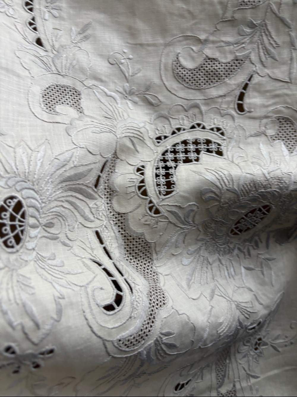 Handmade tablecloth and two napkins—new.